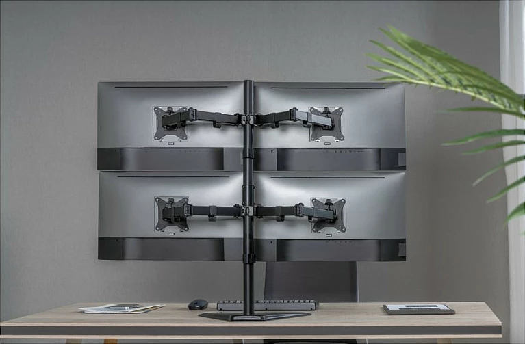 Mbajtëse tavoline për 4 monitorë EQUIP 650127, 17"-32", VESA 75x75/100x100, 36 kg, e zezë