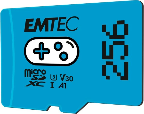 Kartelë memorie EMTEC ECMSDM256GXCU3G, 256 GB, MicroSDXC, UHS-I, Class 3, V30, kaltër