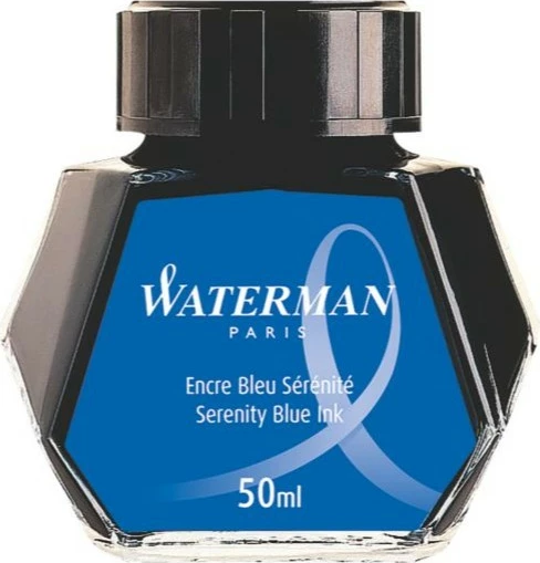 Shishe bojë Waterman S0110720, 50ml, bojë e kaltër, e zezë/transparente