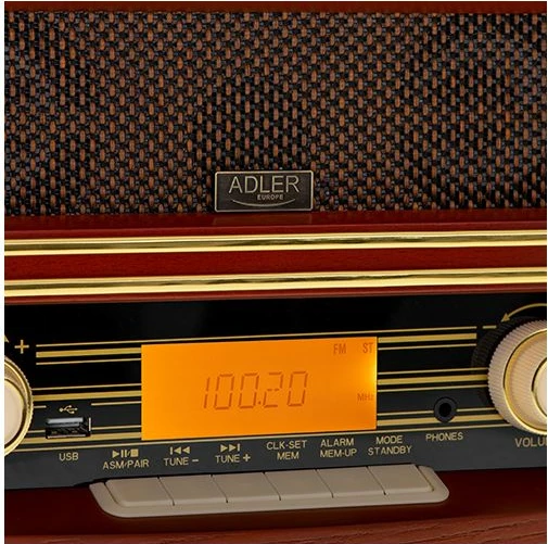 Radio retro Adler AD1187, FM Bluetooth 5.0, USB, AUX, stereo, 2x5W, kafe