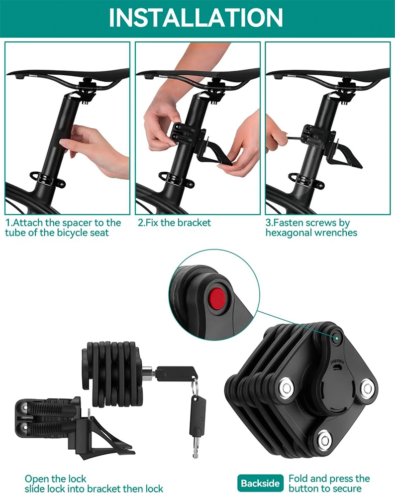 Dry palosës për biçikletë Rockbros WD795, 70 cm, i zi