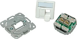 Prizë rrjeti Telegärtner AMJ45 UP/50, 2x RJ-45, Cat.6 Class E, e bardhë alpine