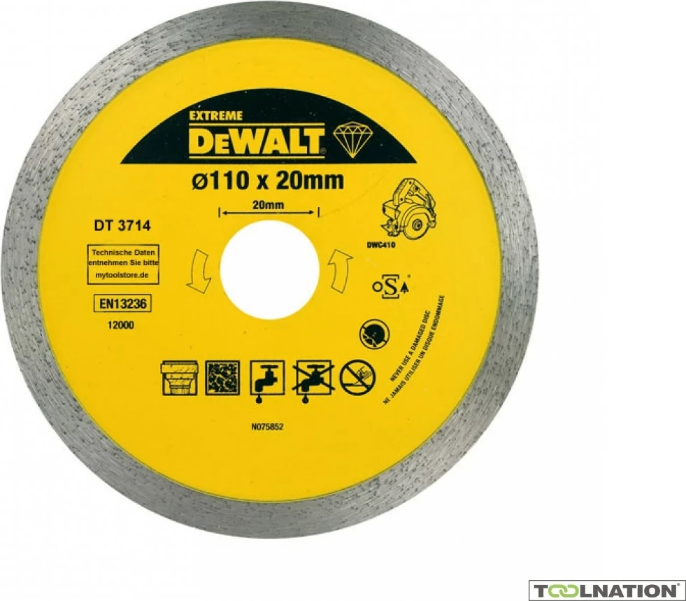 Disk prerës diamant DeWalt DT3714 Ø110 x 20 mm për DWC410