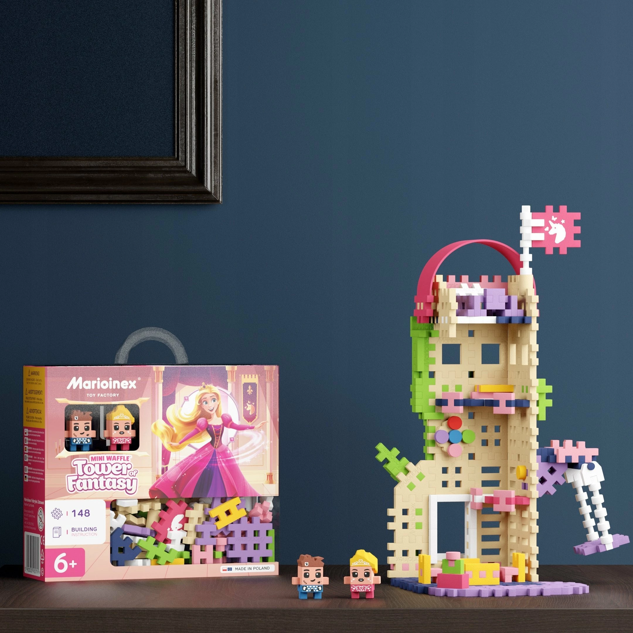 Blloqe ndërtimi Marioinex Waffle Mini Blocks Princess Tower of Fantasy 905791, 148 copë, 6+ vjet, shumëngjyrëshe