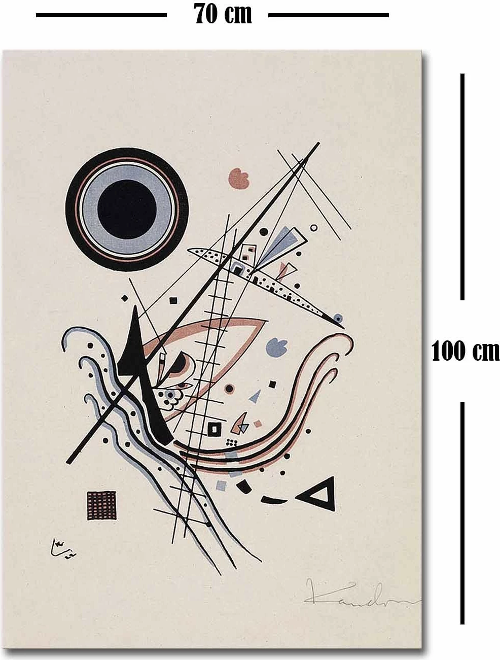 Pikturë dekorative në kanavacë, art Kandinsky, shumëngjyrëshe, 70x100cm