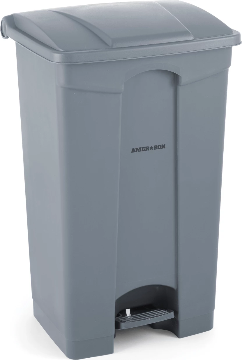 Kosh mbeturinash drejtkëndor, Amerbox, 68 L, me pedale, plastikë, 504×412×673 mm, gri