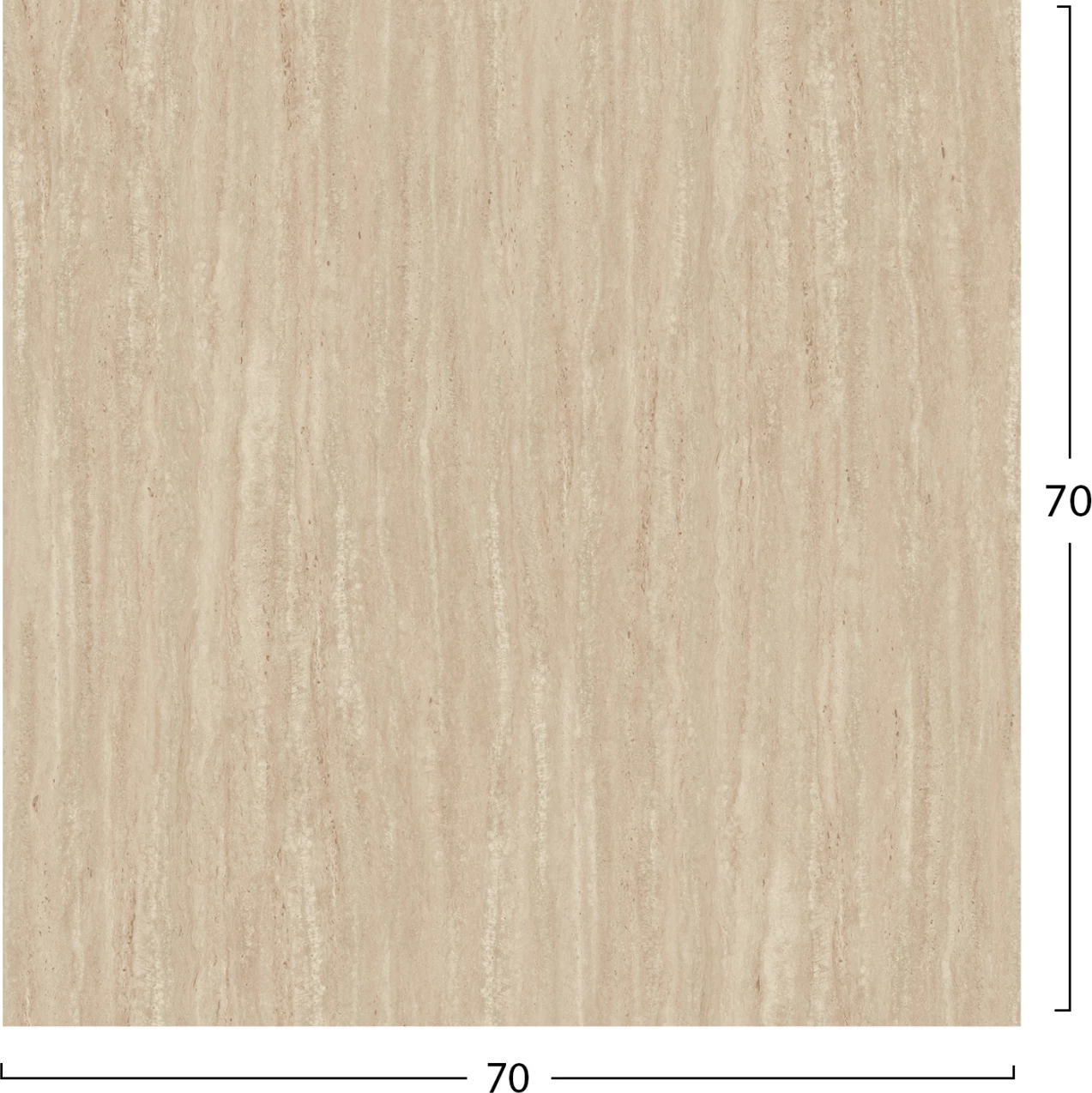 Sipërfaqe tavoline katrore, ngjyrë travertine, HPL, 70x70cm, set prej 2 copësh, FH5838.35