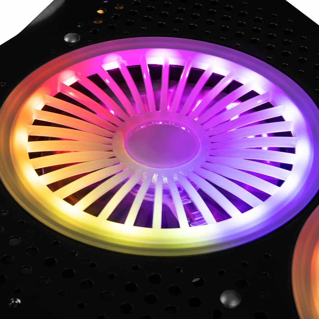 Mbajtëse ftohëse për laptop Modecom MC-CF18 RGB, për deri 18\", 2x115mm, 2x USB 2.0, e zezë