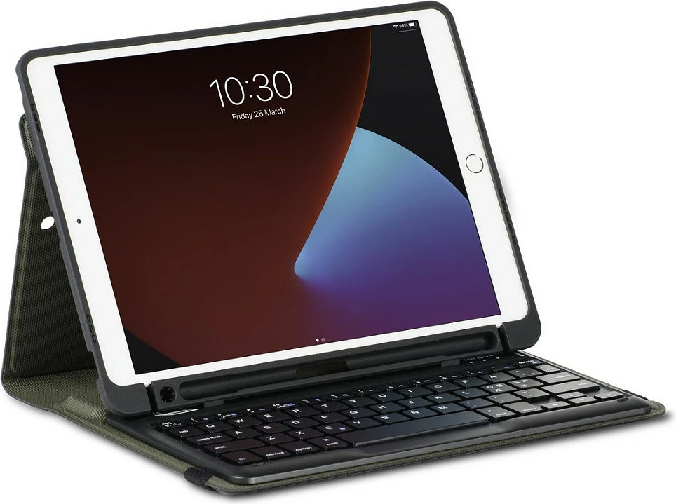 Mbështjellës folio me tastierë Targus THZ891DE Pro-Tek Education për iPad 10.2" (7/8 Gen), Bluetooth, i zi
