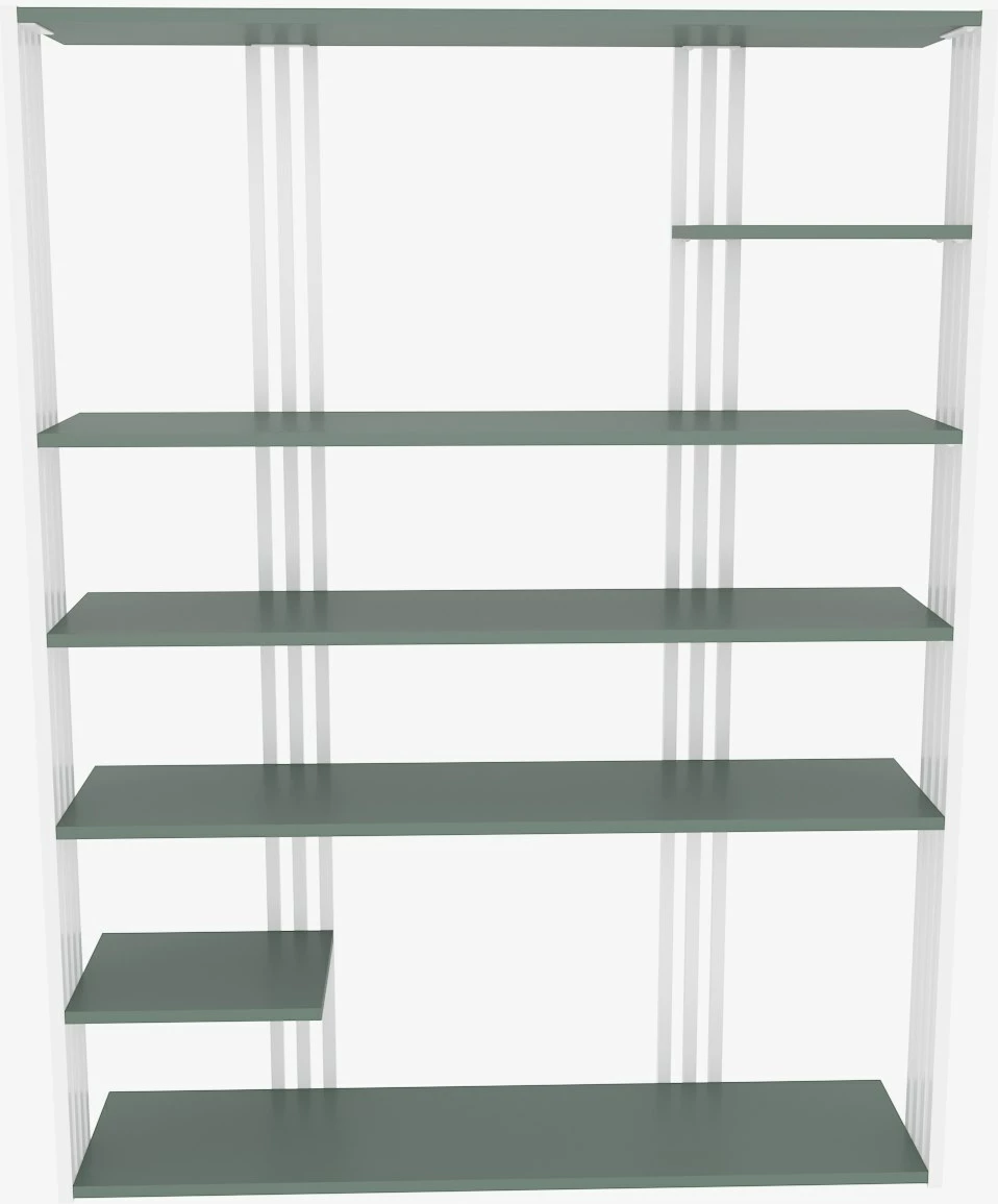 Raft librash Skye Decor, Jenny, ngjyrë e gjelbër dhe e bardhë