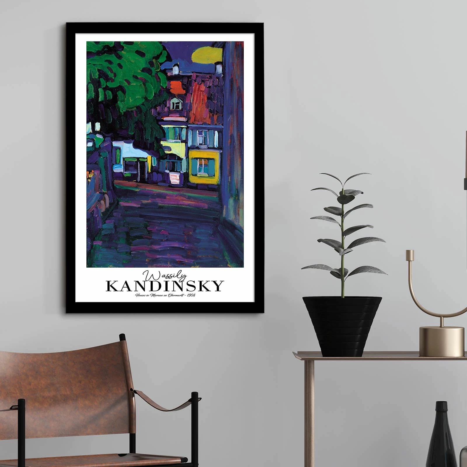 Pikturë dekorative me kornizë, Wallity, 4262SYHKANDINSKY-018, shumëngjyrëshe, 42x62cm