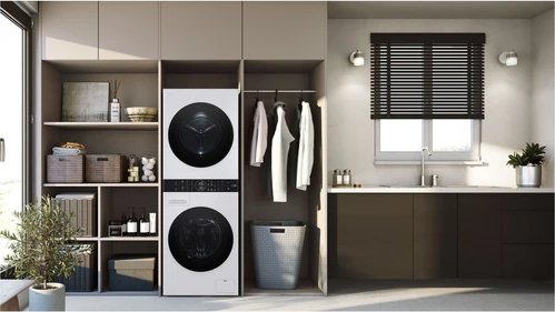 Set lavatriçe dhe tharëse rrobash LG WT1210WWF 1350 RPM, ThinQ, e bardhë