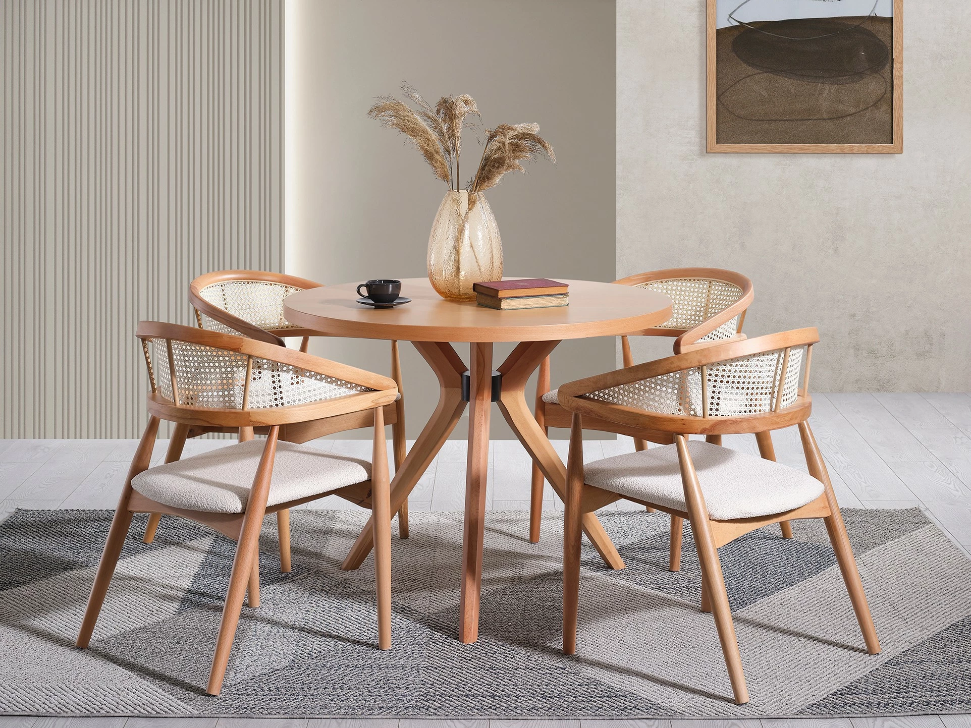 Tavolinë ngrënieje, dru ahu natyral, Skye Decor, Vegas