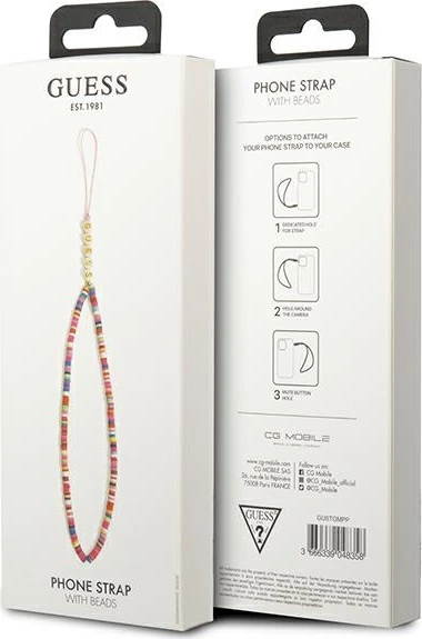 Varëse telefoni Guess GUSTGMPP, Heishi Beads, shumëngjyrëshe, rozë