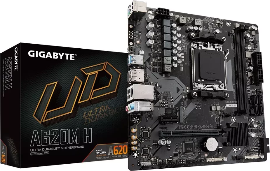 Motherboard Gigabyte MB GA-A620M H, Micro-ATX, AM5 socket, DDR5 support, PCIe 4.0 x16, 4x SATA, Realtek LAN