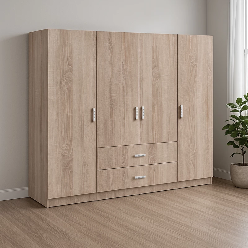 Dollap Royal me katër dyer, ngjyrë sonoma, 200x58x177cm