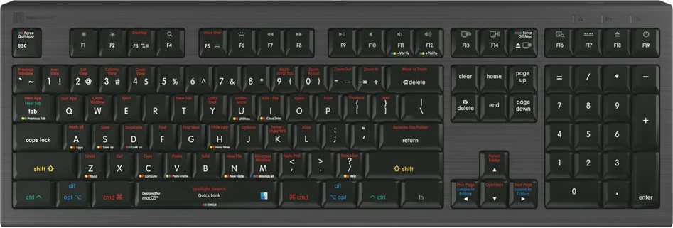 Tastierë LogicKeyboard Astra 2 macOS X, UK layout, me shkurtesa, e zezë