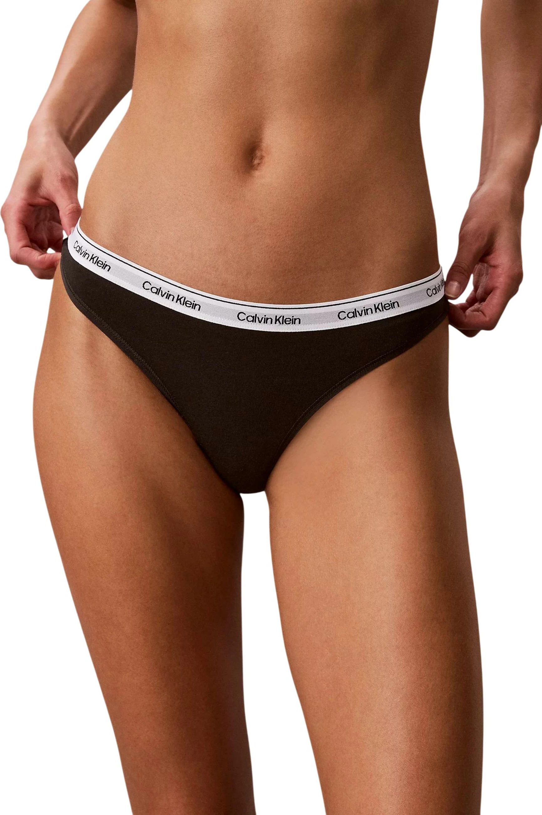 Set të brendshme (thong) për femra Calvin Klein Underwear LV00QD5209, zezë/bardhë [Madhësia: XL]