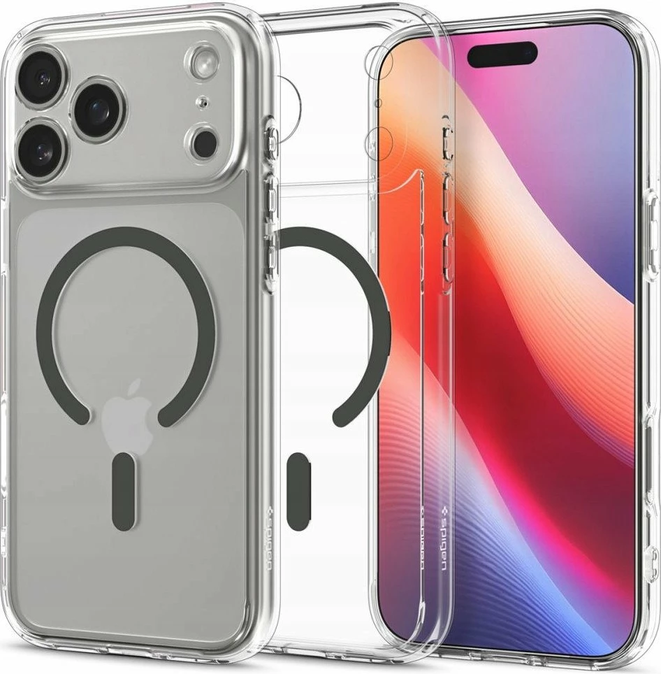 Mbështjellës Spigen Ultra Hybrid MagSafe për iPhone 17 Pro, TPU, transparent gri