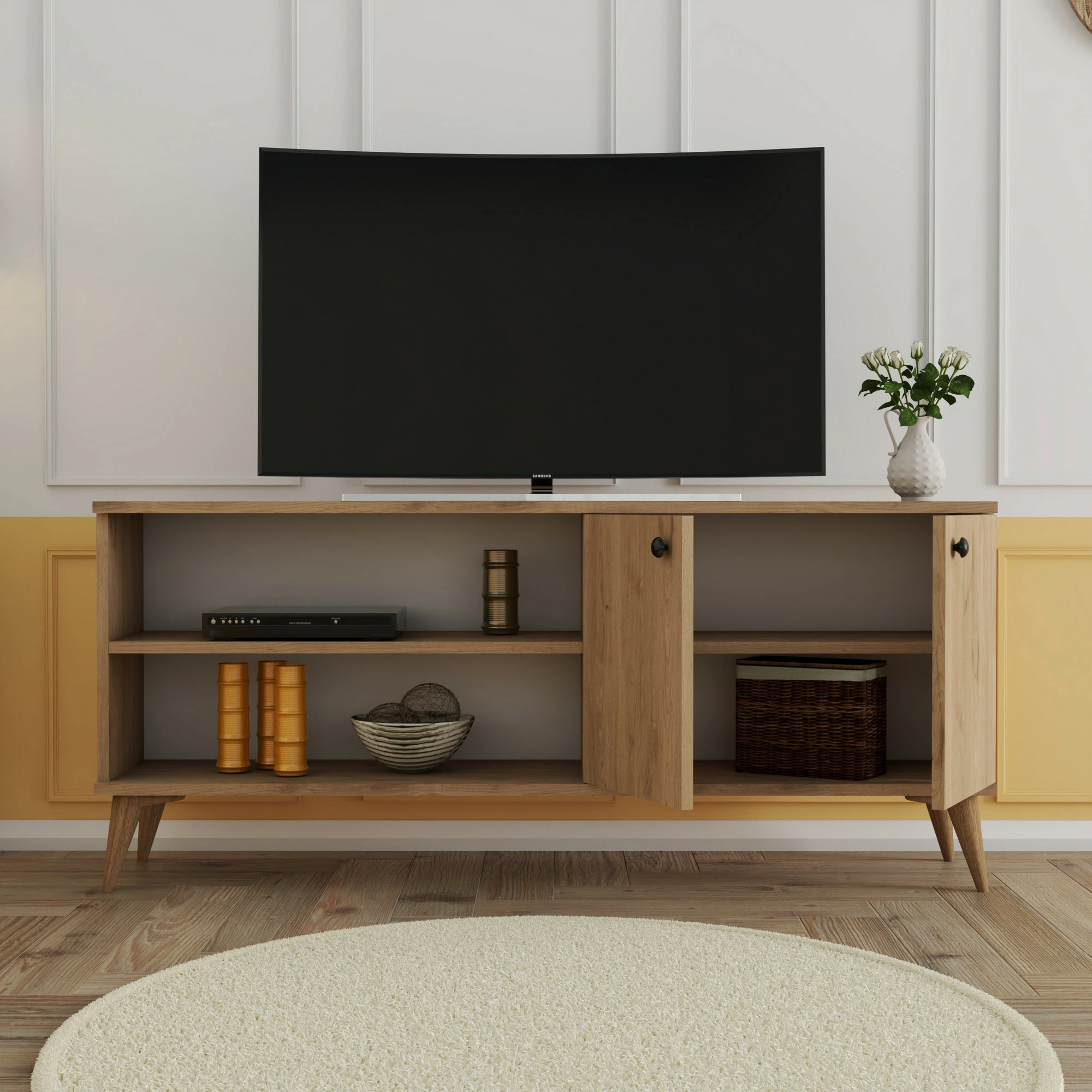 Komodë TV Hanah Home, Everest 1572, ngjyrë lisi, 138x60x29.5cm