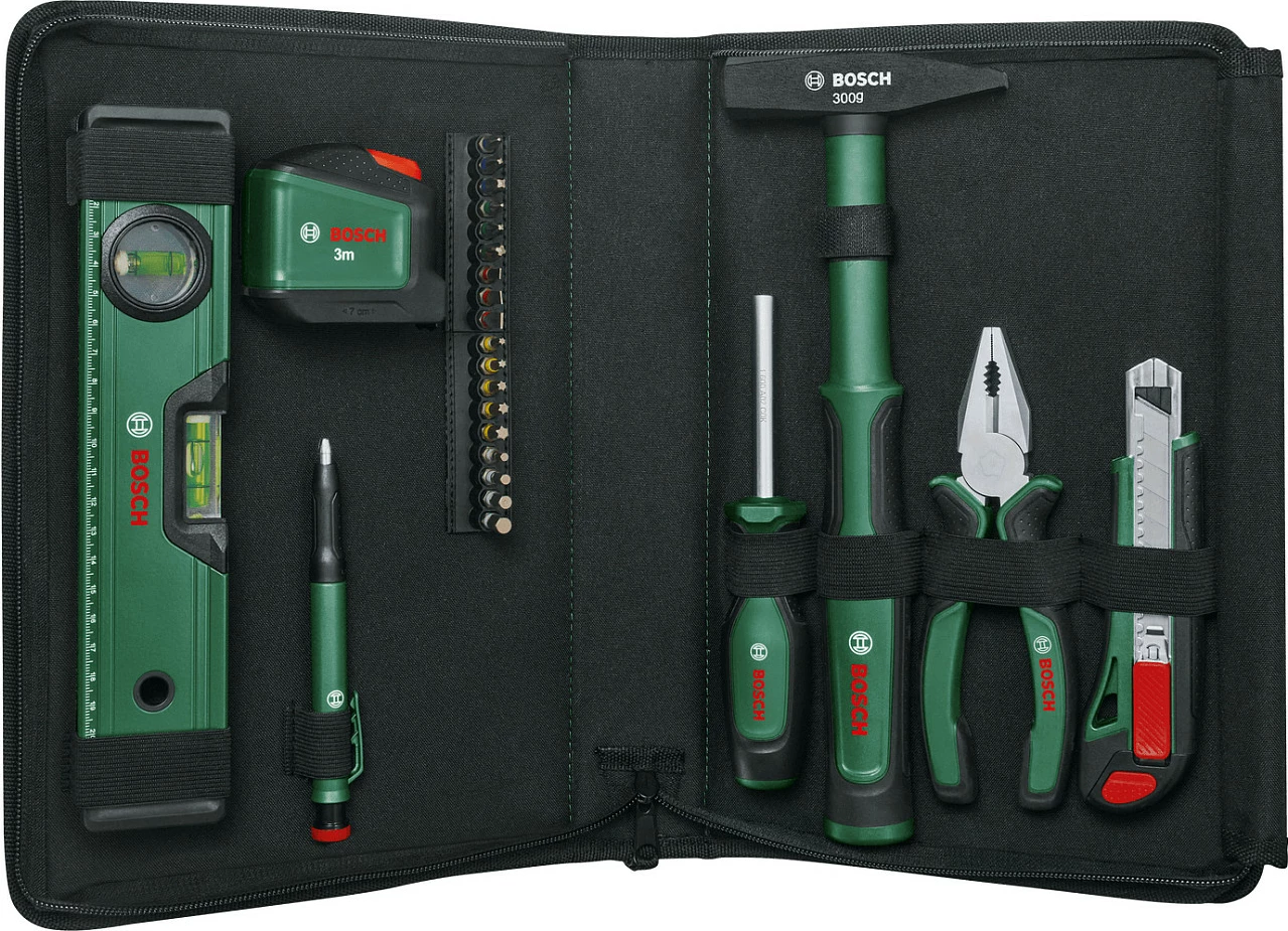 Set veglash dore Bosch Universal, 25 pjesë, me çantë, i gjelbër