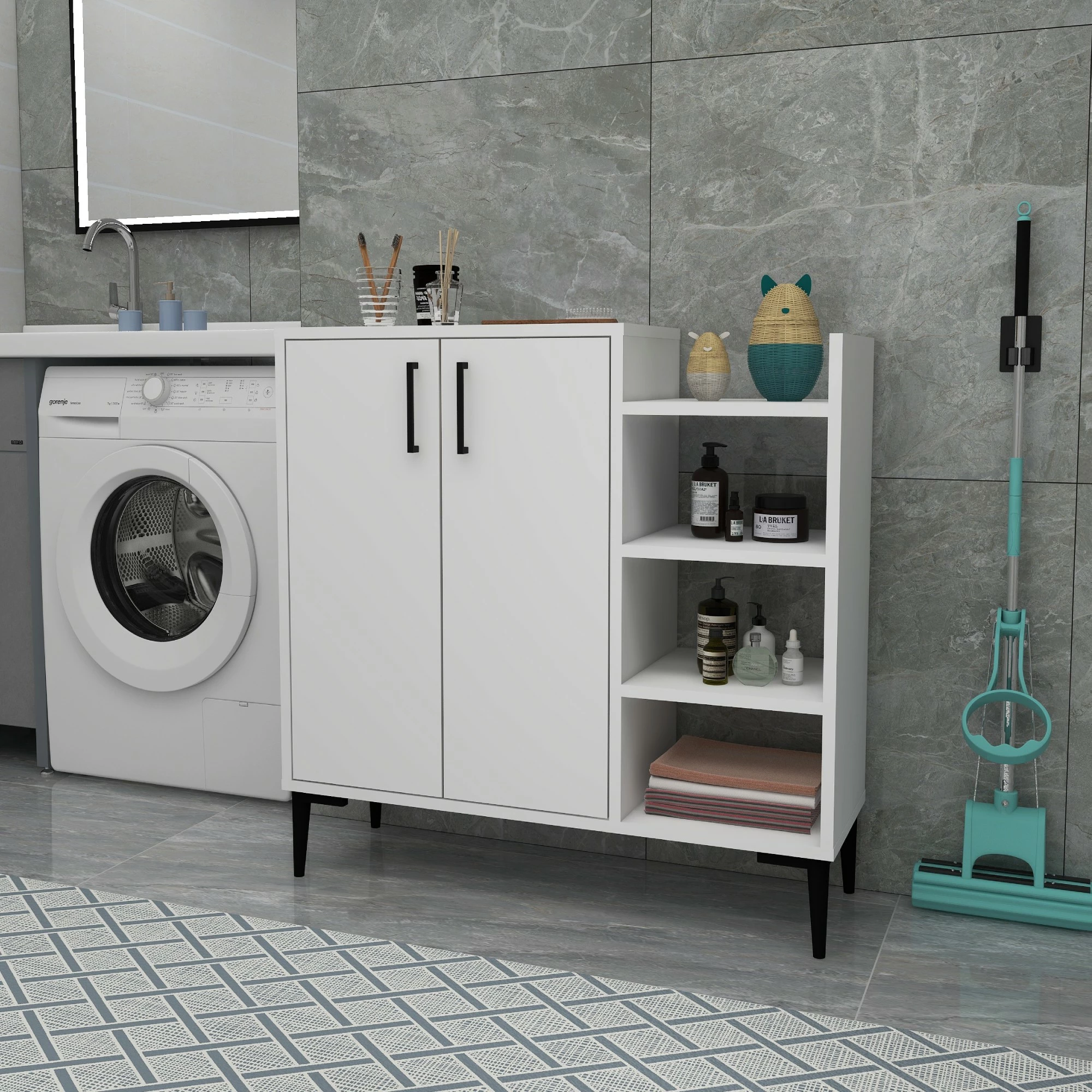 Dollap multifunksional Hanah Home, Leskar, i bardhë