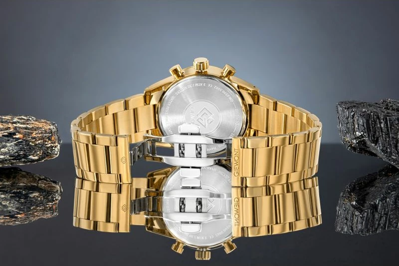 Orë dore meshkuj Giewont GW9140-B4, e zezë dhe e artë