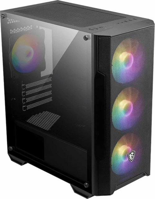 MSI MAG FORGE M100A, Micro ATX Tower, 4x Auto-RGB Fan, USB 3.2, GPU 300mm, Black