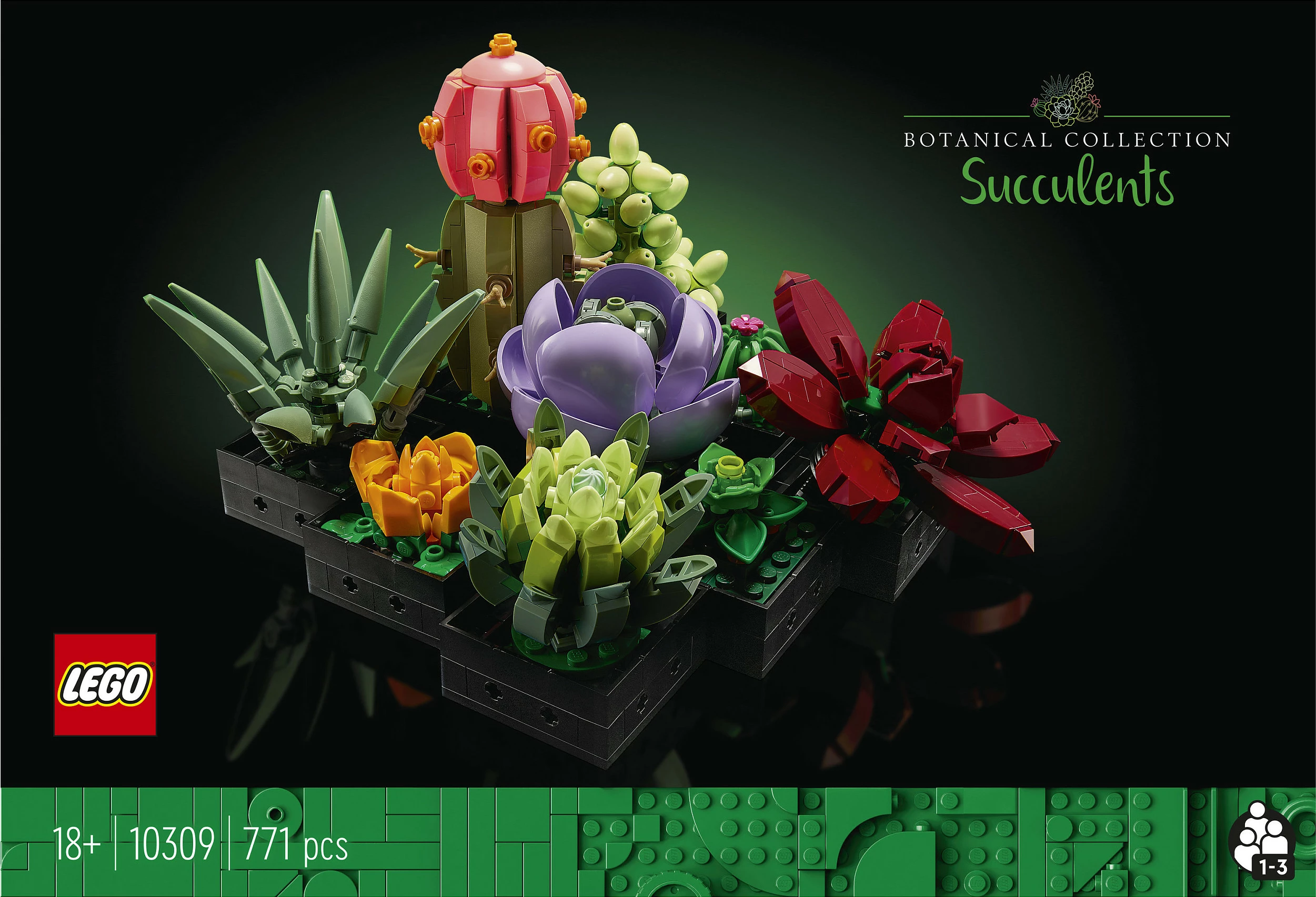 Set ndërtimi LEGO Botanicals Succulents 10309, 771 copë, 18+, multikolor