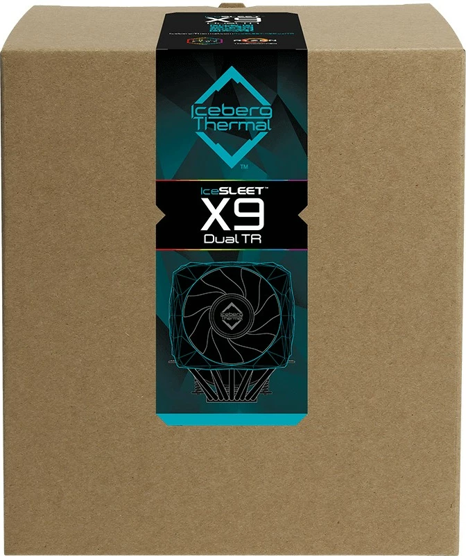 Cooler Iceberg Thermal IceSLEET X9 Dual TR, 2 ventilatorë, ARGB, për AMD Threadripper, teal