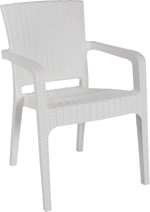 Set tavoline me karrige për terasë Icon-Halcyon, 3 pjesë, PP, ngjyrë e bardhë