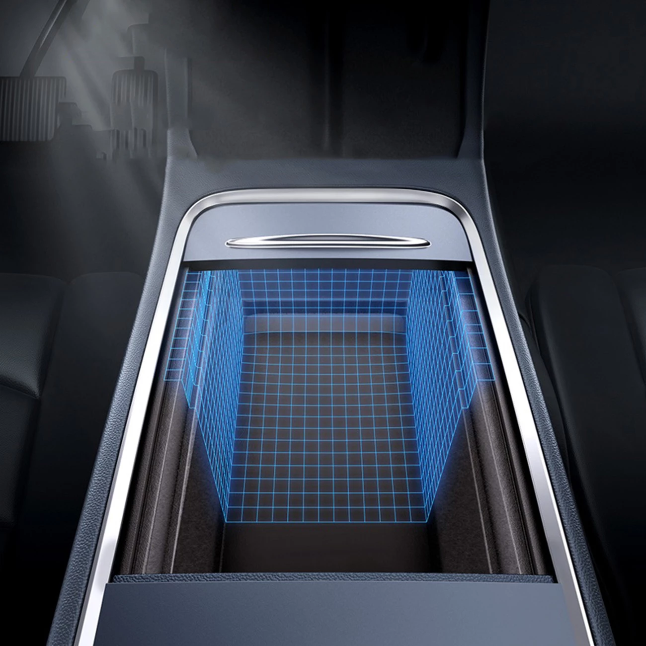 Organizator makine Baseus T-Space Series për Tesla Model 3/Y, silikon, gri