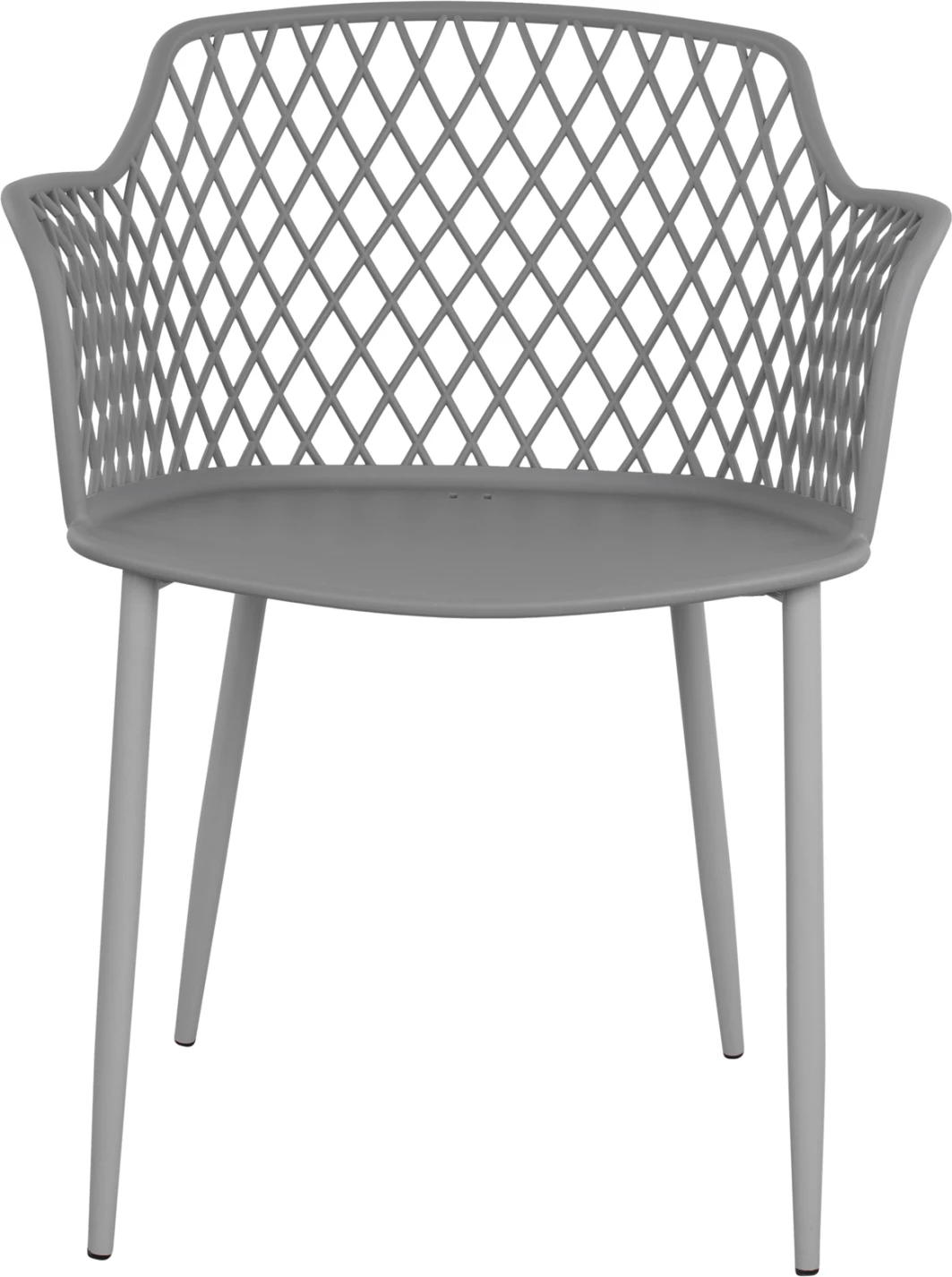 Karrige me krahë polipropileni Jocelyn FH8510.10 gri me këmbë metalike 62x55.5x79cm, set prej 4 copë