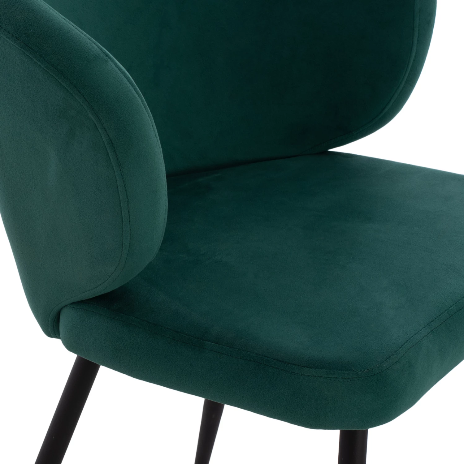 Karrige JIYA me kadife ngjyrë selvi & skelet metalik të zi FH8728.03 60x60x85, set prej 2 copë