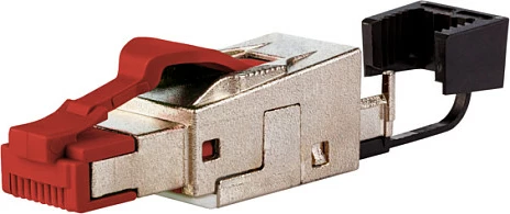 Konektor RJ45 METZ CONNECT 25G Field Plug Pro, mashkull, straight, paketim 10 copë, kuqe
