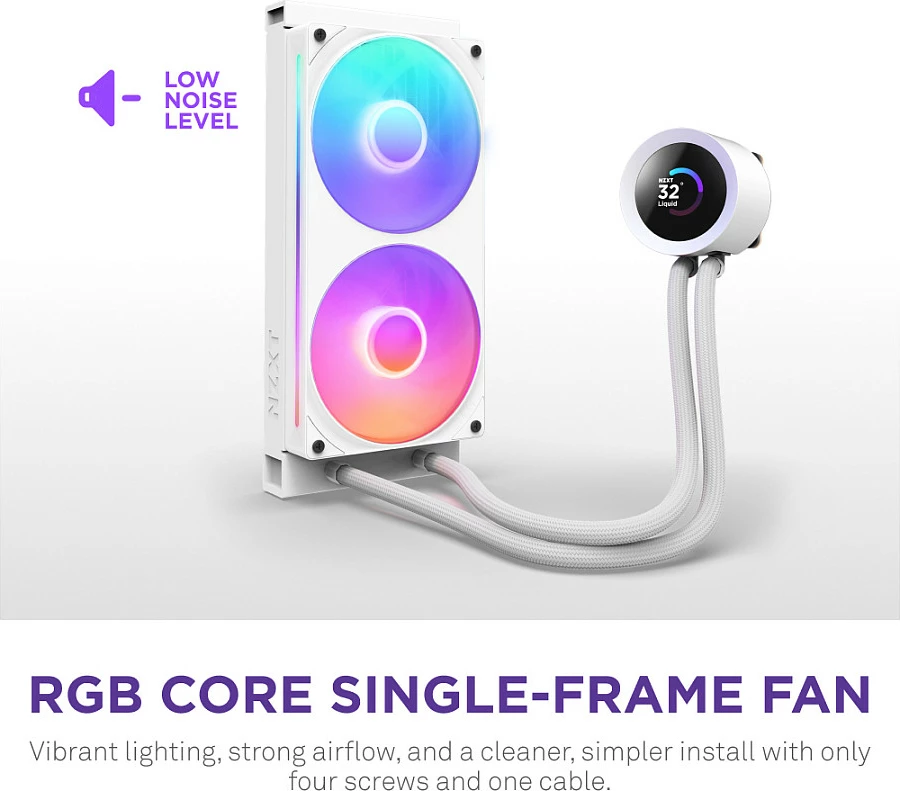 Ftohës uji AIO NZXT Kraken Plus V2 240mm, RGB, Display TFT, i bardhë