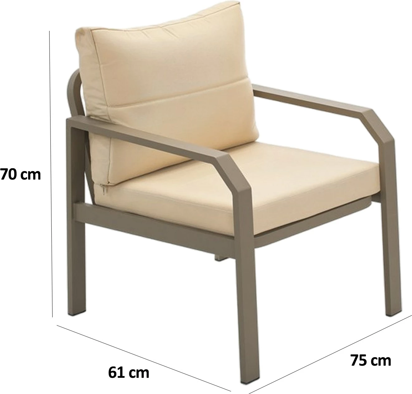 Set lounge për kopsht Arya, kapuçino/krem