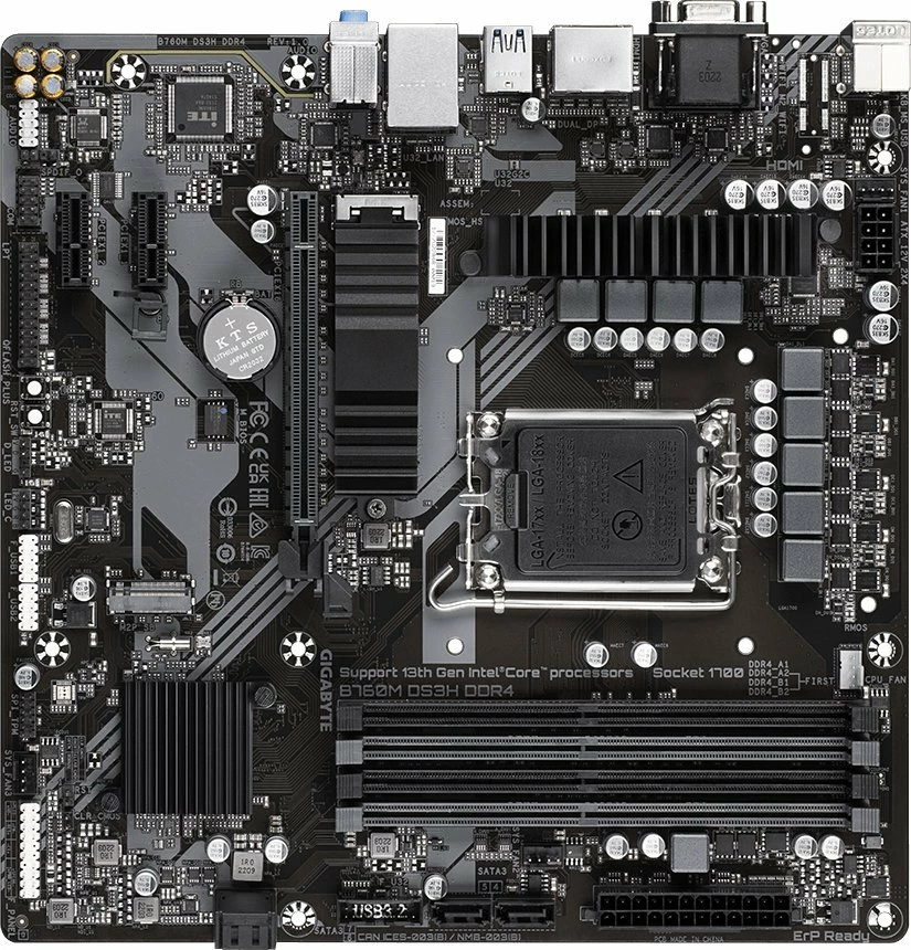 Pllakë amë Gigabyte B760M DS3H DDR4, LGA1700, Micro-ATX, 4xDDR4 deri 128GB