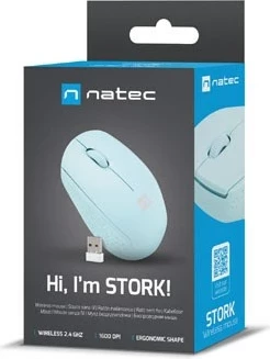 Maus NATEC STORK, Bluetooth + USB Type-A, 1600 DPI, Blu