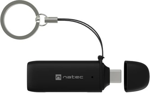 Lexues kartash USB-C, Natec Scarab C NCZ-2365, USB 3.2 Gen 1, SD/microSD deri 2TB, lexim i dyfishtë, OTG, e zezë