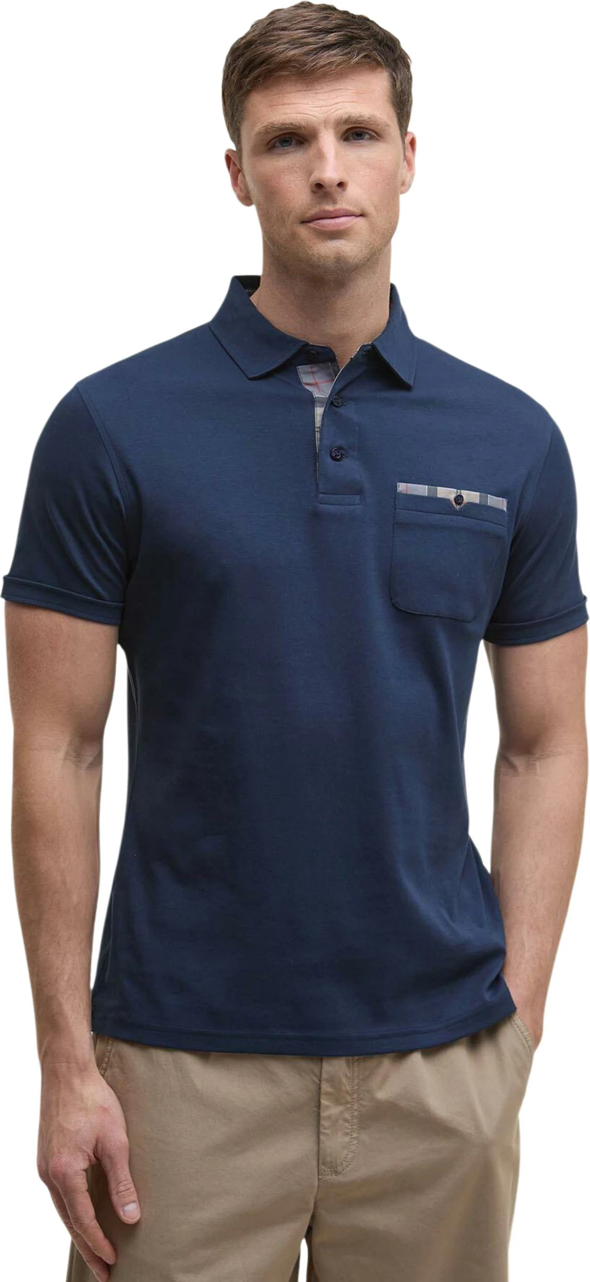 Maicë polo për meshkuj Barbour Premium Corpatch Tailored MML1496, e kaltër e errët