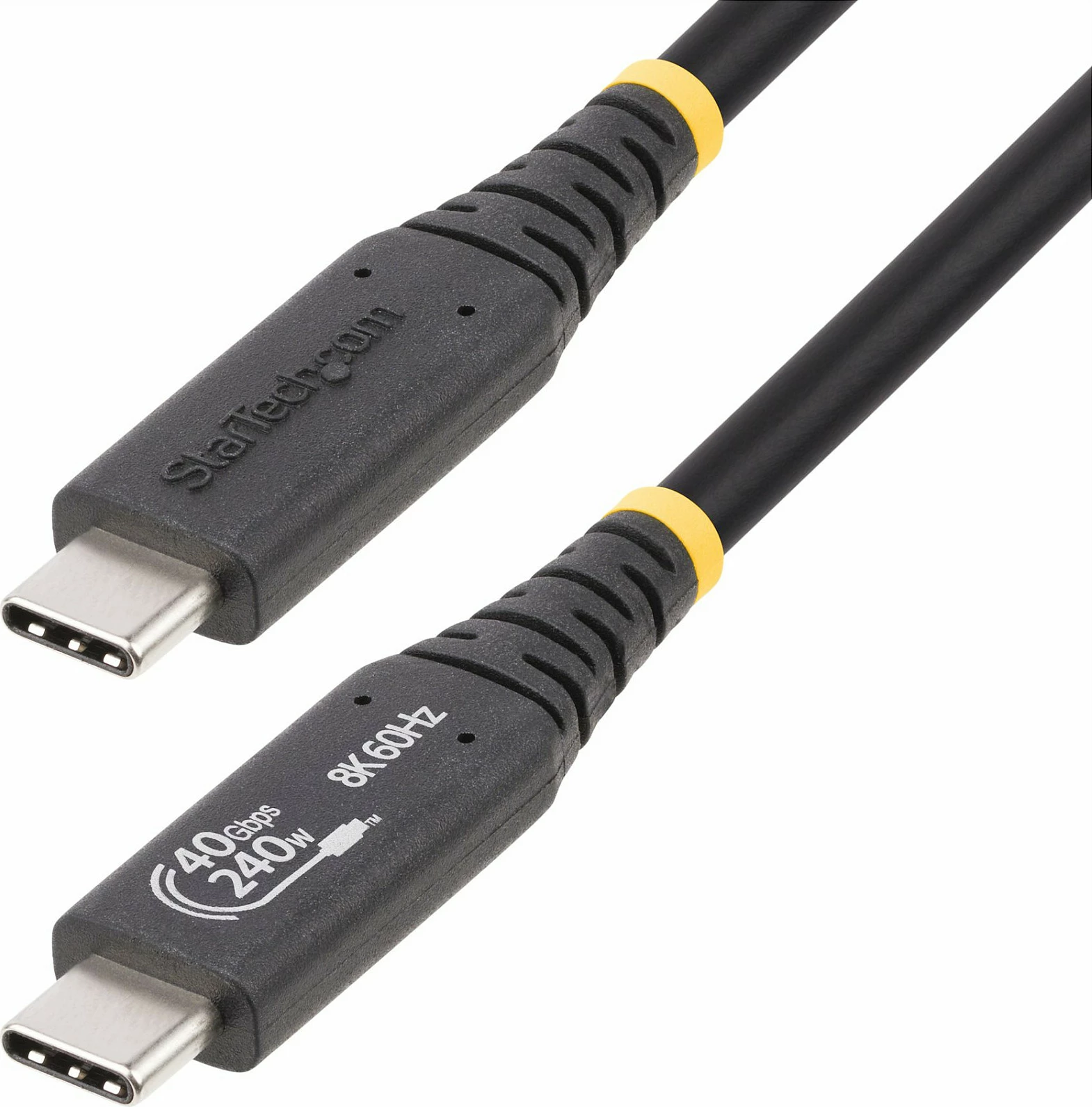 Kabllo USB4 StarTech 1m, USB-C në USB-C, 40Gbps, PD 240W, 8K 60Hz, e zezë