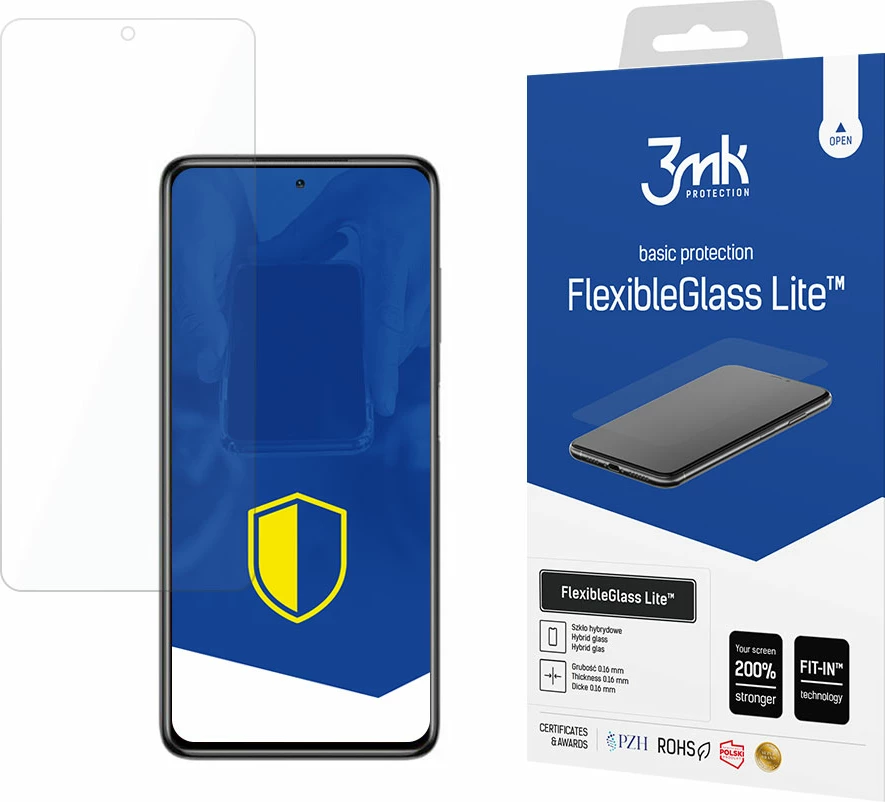 Mbështjellës xhami hibrid 3mk Protection FlexibleGlass Lite për Xiaomi Poco F3, Transparent