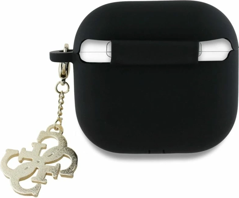 Mbrojtëse për AirPods Guess 4G Charm, e zezë