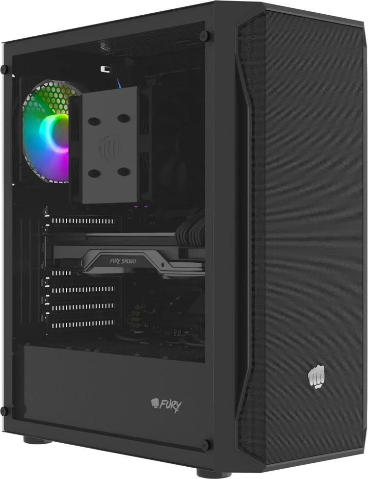 Kasë FURY Shobo SH4 RGB Midi Tower, E zezë