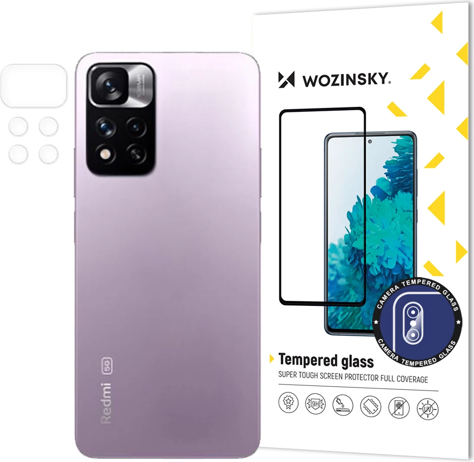 Xham i temperuar për kamerë Wozinsky, për Xiaomi Redmi Note 11 Pro+, Full Cover, Transparent