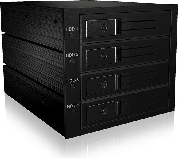 Kasë ICY BOX IB-564SSK, 3x 5.25", 4x 2.5" SATA/SAS, alumini, e zezë