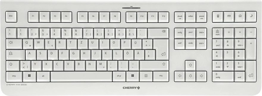 Tastierë Cherry KW 3000, Wireless, QWERTZ, Bardhë