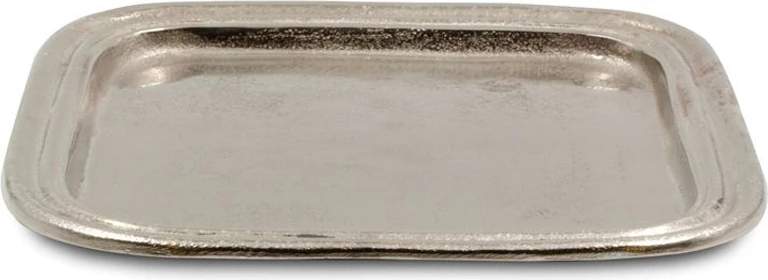 Tabaka dekorative, alumini, ngjyrë argjendi, 33x33x2cm