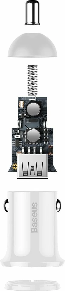 Karikues veture Baseus Grain Pro CCALLP-02, 2x USB-A, 4.8A, Bardhë